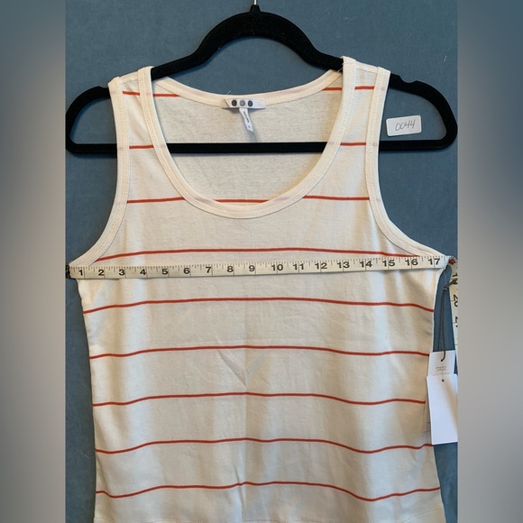 Three Dots Cream and Red Striped Top NWT Size S‎ - Picture 4 of 6
